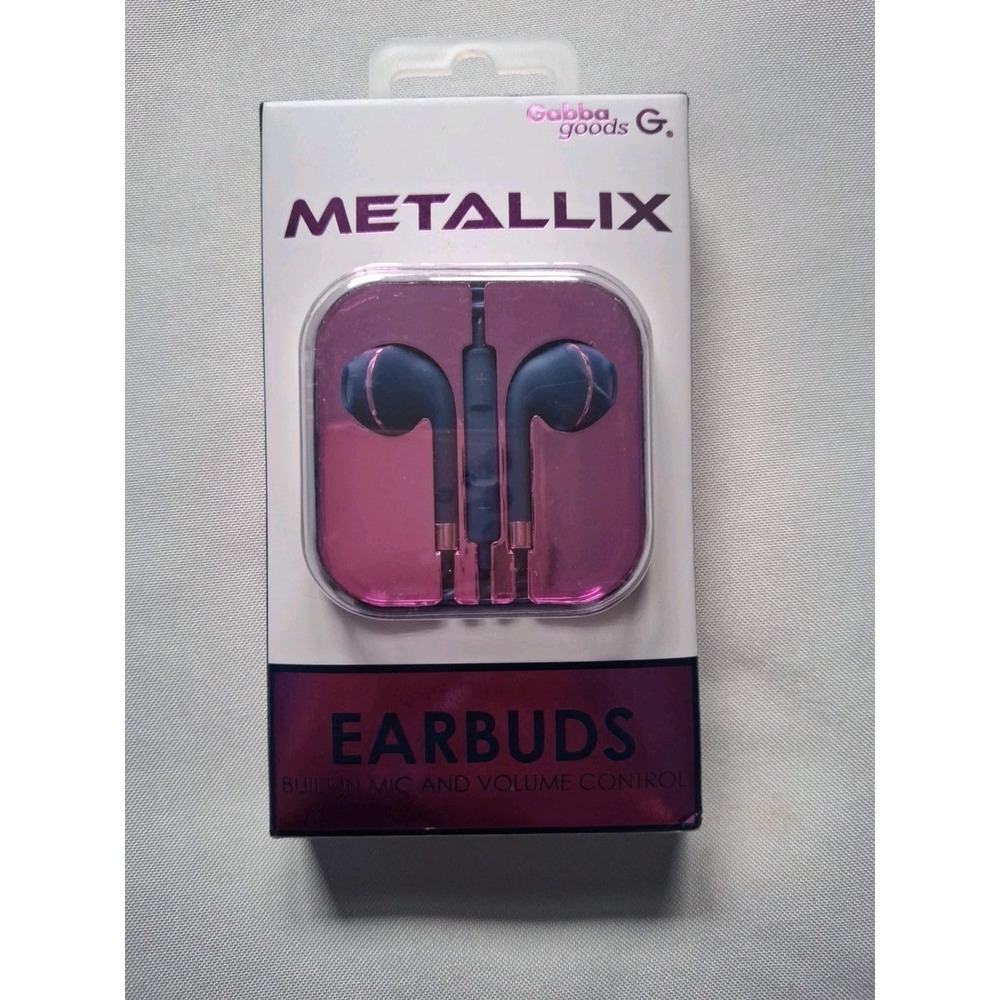 GabbaGoods‎ G "Metallix Earbuds" Built In Mic And Volume Control Purple